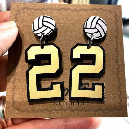 Personalized Player Number Earrings, Baseball-Soccer-Football-Basketball-LAX-Race Car-Hockey
