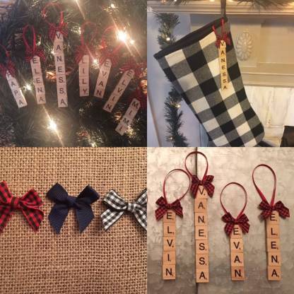 Personalized Scrabble Letter Name Christmas Ornaments