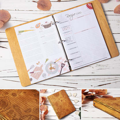 Custom Christmas gift Personalized Wooden Recipe Book CHRISTMAS gift