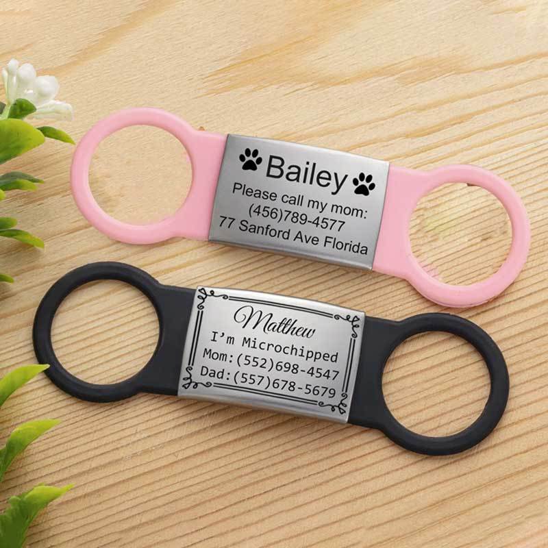 Slide on Dog Tag for Dogs Personalize Dog ID Tag Cat Tag Pet Collar Tag