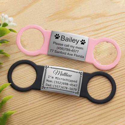Slide on Dog Tag for Dogs Personalize Dog ID Tag Cat Tag Pet Collar Tag