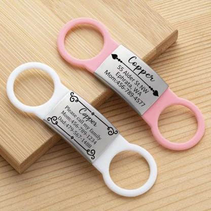 Slide on Dog Tag for Dogs Personalize Dog ID Tag Cat Tag Pet Collar Tag