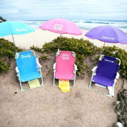 Monogrammed Kid's Beach Chair w/ umbrella