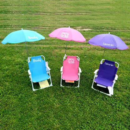 Monogrammed Kid's Beach Chair w/ umbrella
