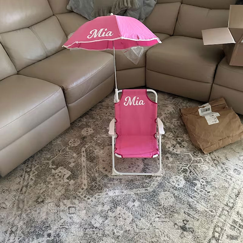 Monogrammed Kid's Beach Chair w/ umbrella