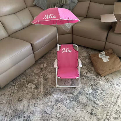 Monogrammed Kid's Beach Chair w/ umbrella