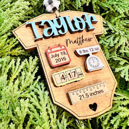 Personalized New Baby Keepsake 3D Ornament Xmas Ornament with Name
