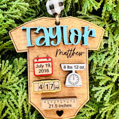 Personalized New Baby Keepsake 3D Ornament Xmas Ornament with Name