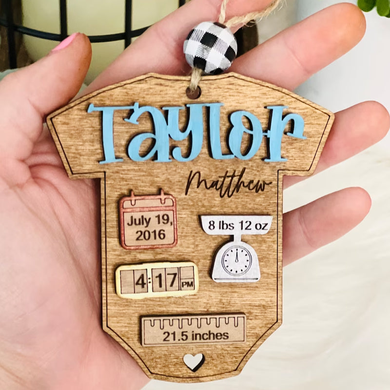 Personalized New Baby Keepsake 3D Ornament Xmas Ornament with Name