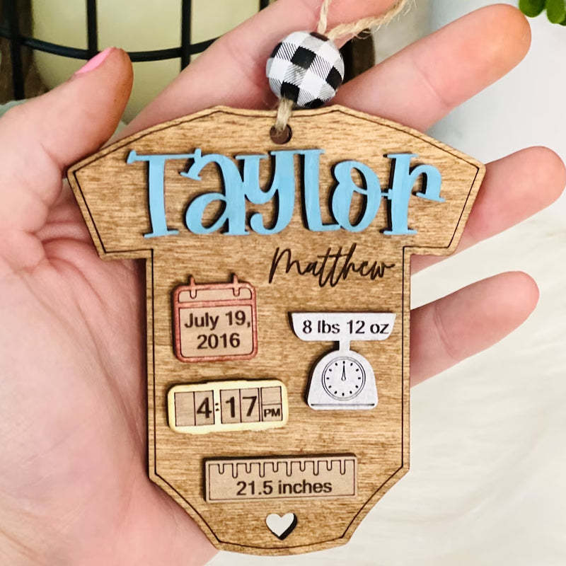 Personalized New Baby Keepsake 3D Ornament Xmas Ornament with Name