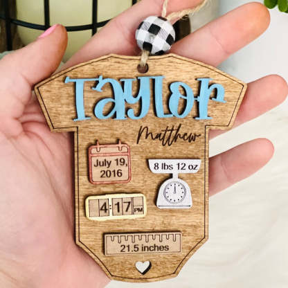 Personalized New Baby Keepsake 3D Ornament Xmas Ornament with Name