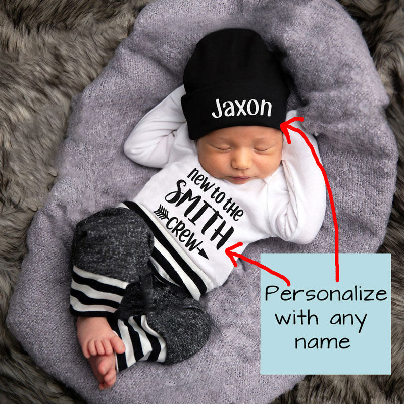 Personalized New to the Crew Outfit 3PCS Set