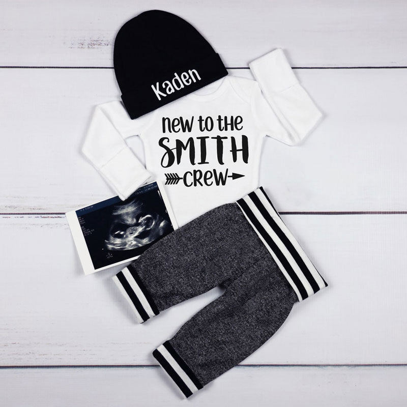 Personalized New to the Crew Outfit 3PCS Set
