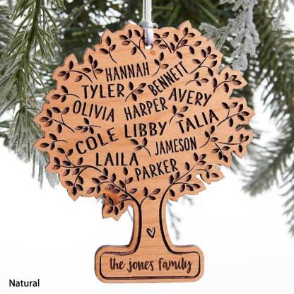 Family Tree Of Life Personalized 5 Color Wood Ornament