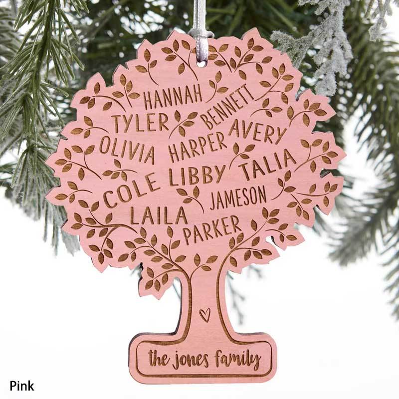 Family Tree Of Life Personalized 5 Color Wood Ornament