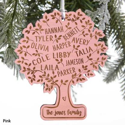 Family Tree Of Life Personalized 5 Color Wood Ornament