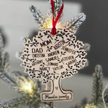 Family Tree Of Life Personalized 5 Color Wood Ornament