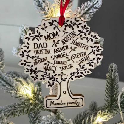 Family Tree Of Life Personalized 5 Color Wood Ornament