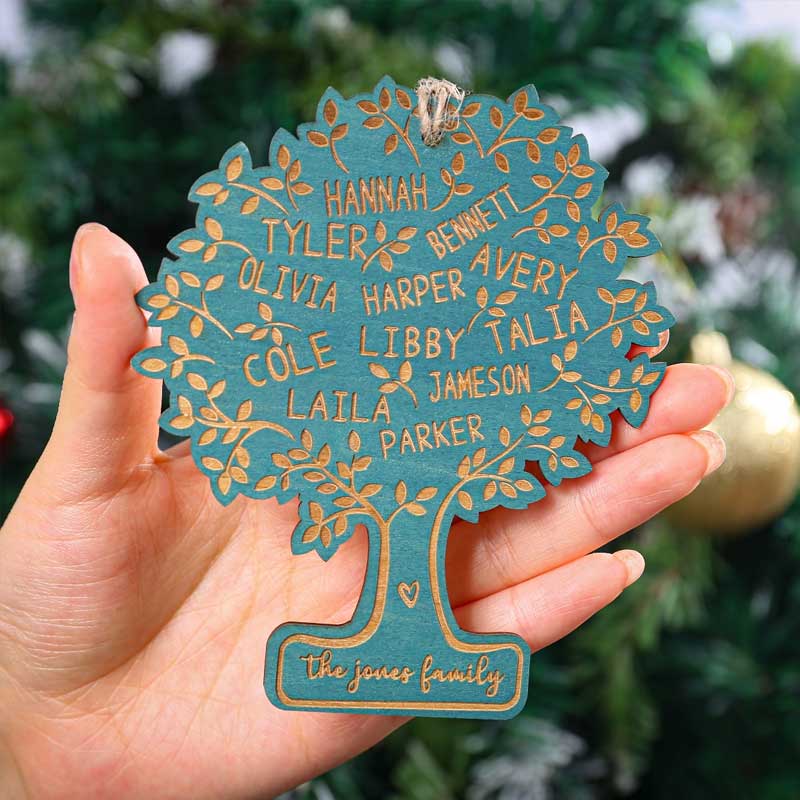 Family Tree Of Life Personalized 5 Color Wood Ornament