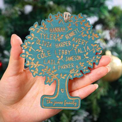 Family Tree Of Life Personalized 5 Color Wood Ornament