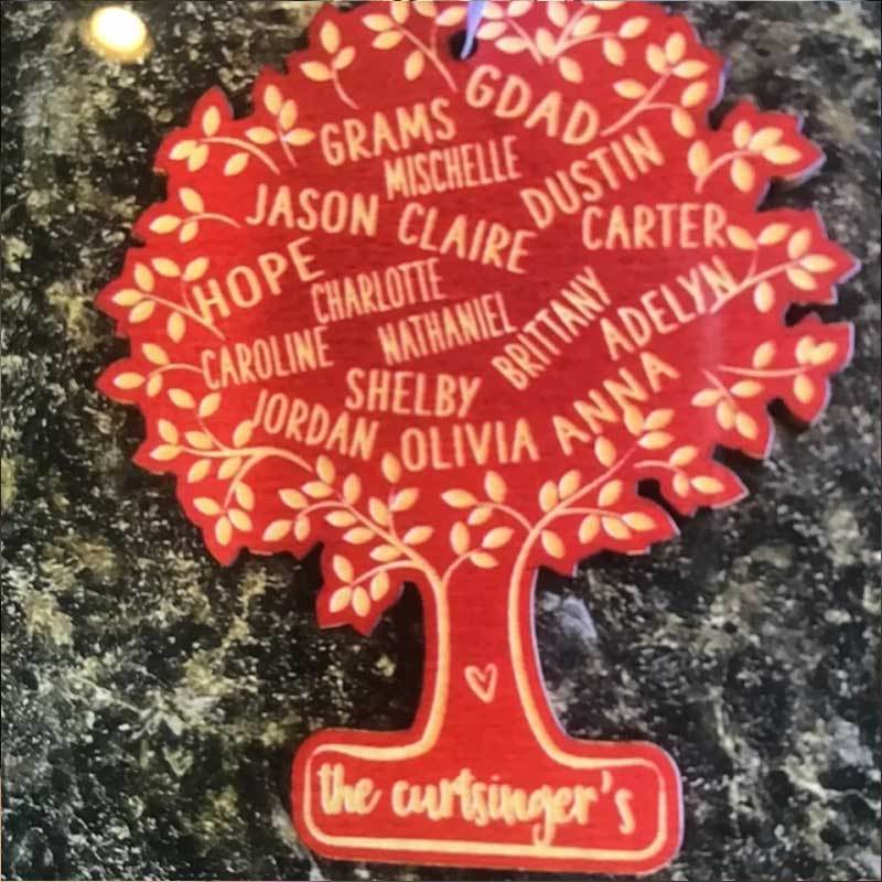 Family Tree Of Life Personalized 5 Color Wood Ornament