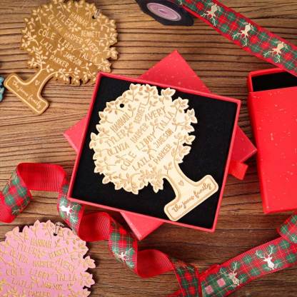 Family Tree Of Life Personalized 5 Color Wood Ornament