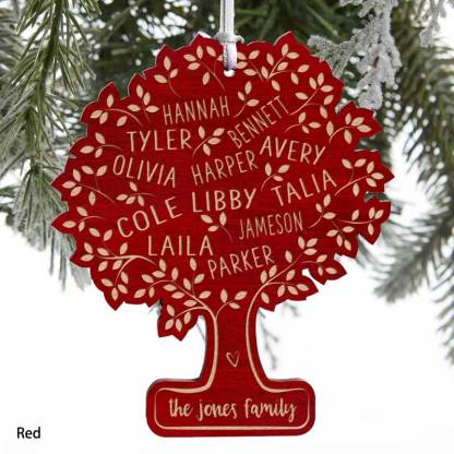 Family Tree Of Life Personalized 5 Color Wood Ornament