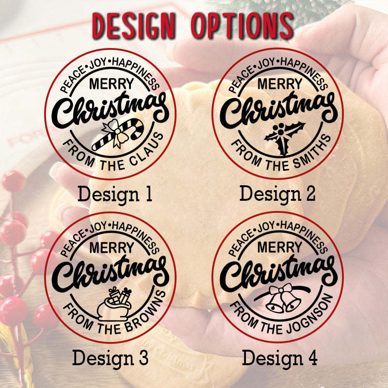 Personalized Wishing you Peace, Joy and Happiness Cookie Stamp