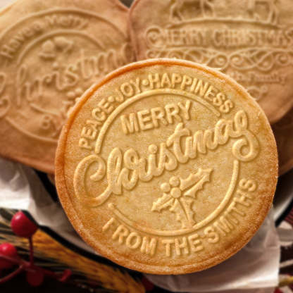 Personalized Wishing you Peace, Joy and Happiness Cookie Stamp