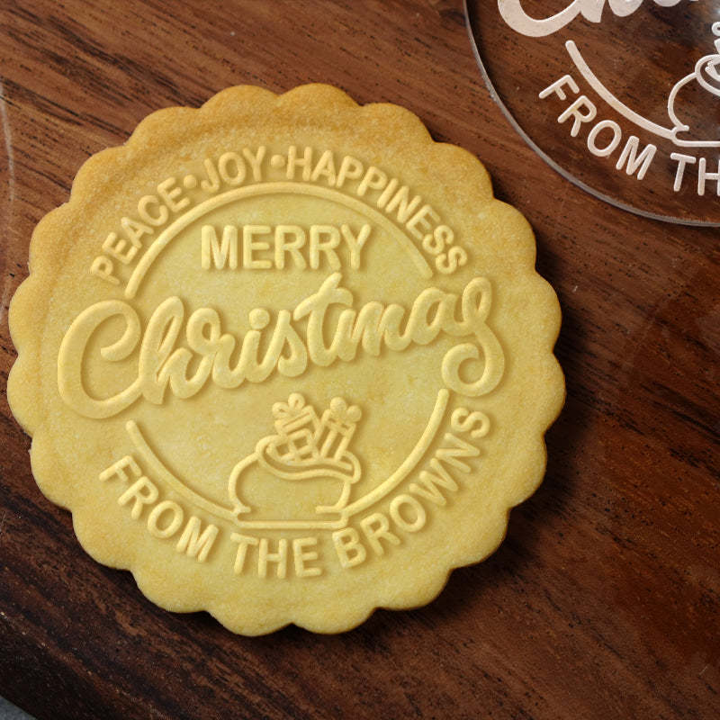 Personalized Wishing you Peace, Joy and Happiness Cookie Stamp