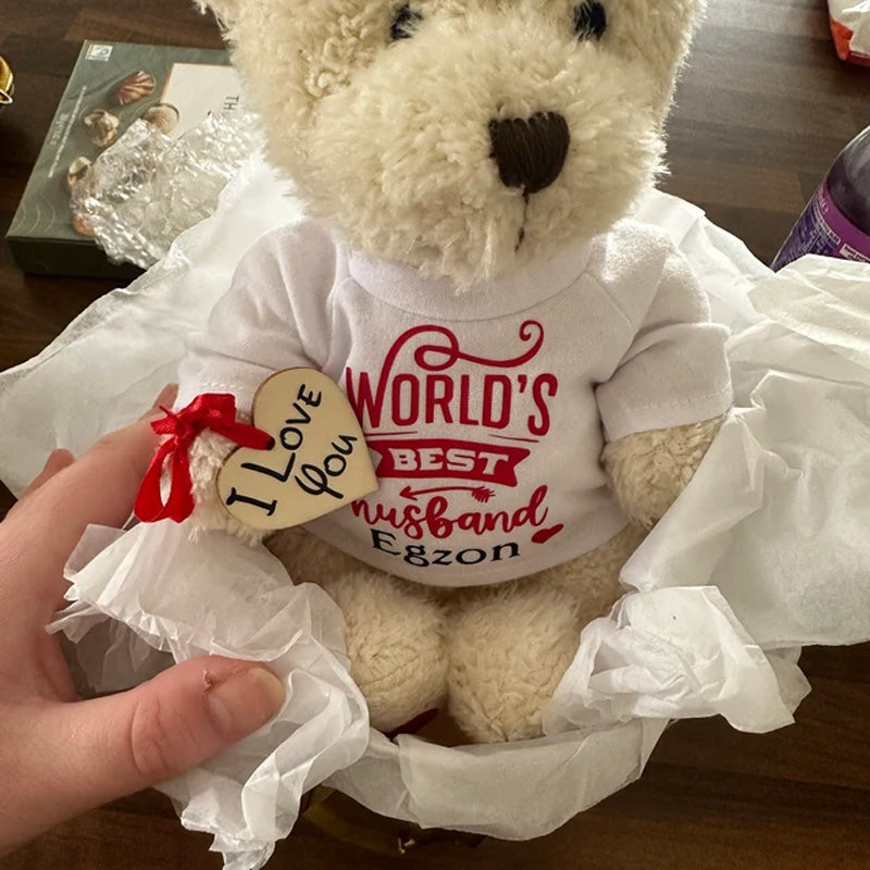 Personalised Teddy Bear Worlds Best Girlfriend Boyfriend Valentine's Day Gift