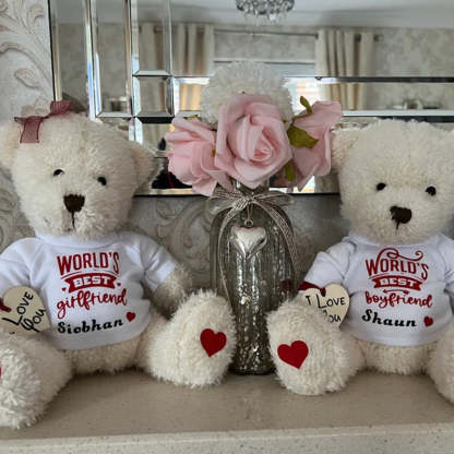 Personalised Teddy Bear Worlds Best Girlfriend Boyfriend Valentine's Day Gift