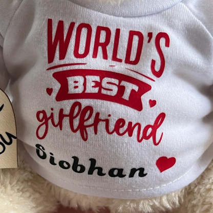 Personalised Teddy Bear Worlds Best Girlfriend Boyfriend Valentine's Day Gift