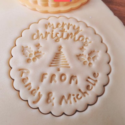 Personalized 3D Print Christmas cookie cutter Holiday stamp