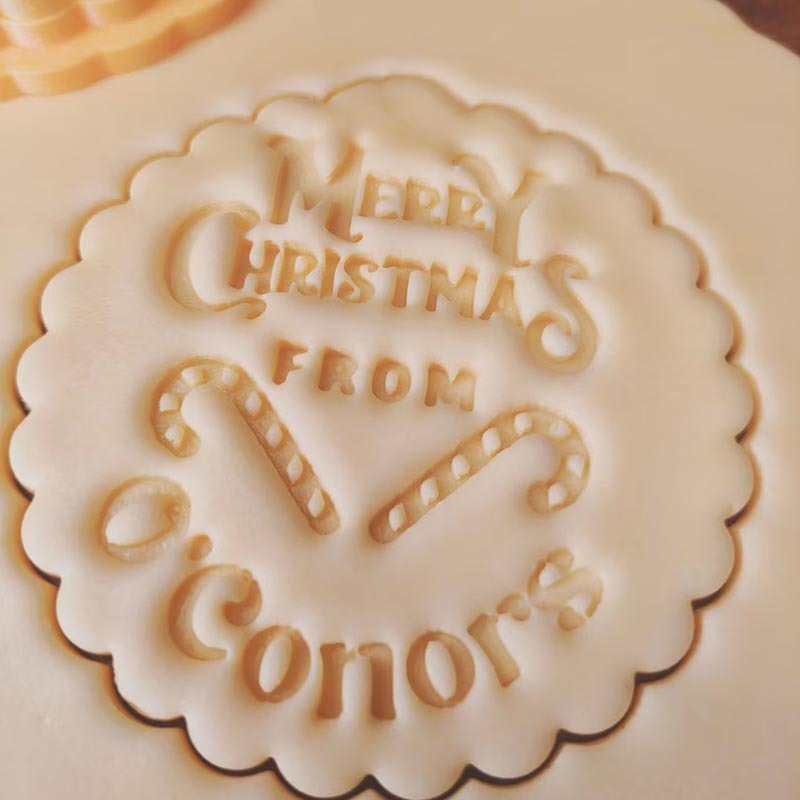 Personalized 3D Print Christmas cookie cutter Holiday stamp