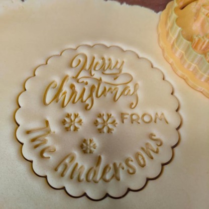 Personalized 3D Print Christmas cookie cutter Holiday stamp