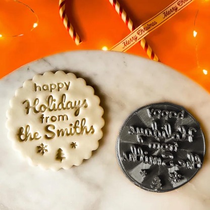 Personalized 3D Print Christmas cookie cutter Holiday stamp