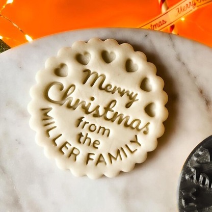 Personalized 3D Print Christmas cookie cutter Holiday stamp
