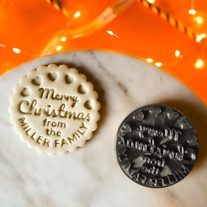 Personalized 3D Print Christmas cookie cutter Holiday stamp