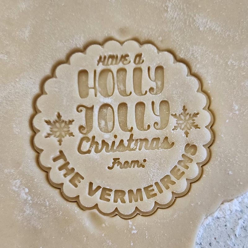 Personalized 3D Print Christmas cookie cutter Holiday stamp
