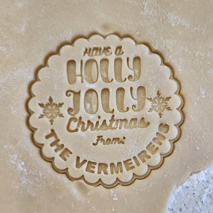 Personalized 3D Print Christmas cookie cutter Holiday stamp