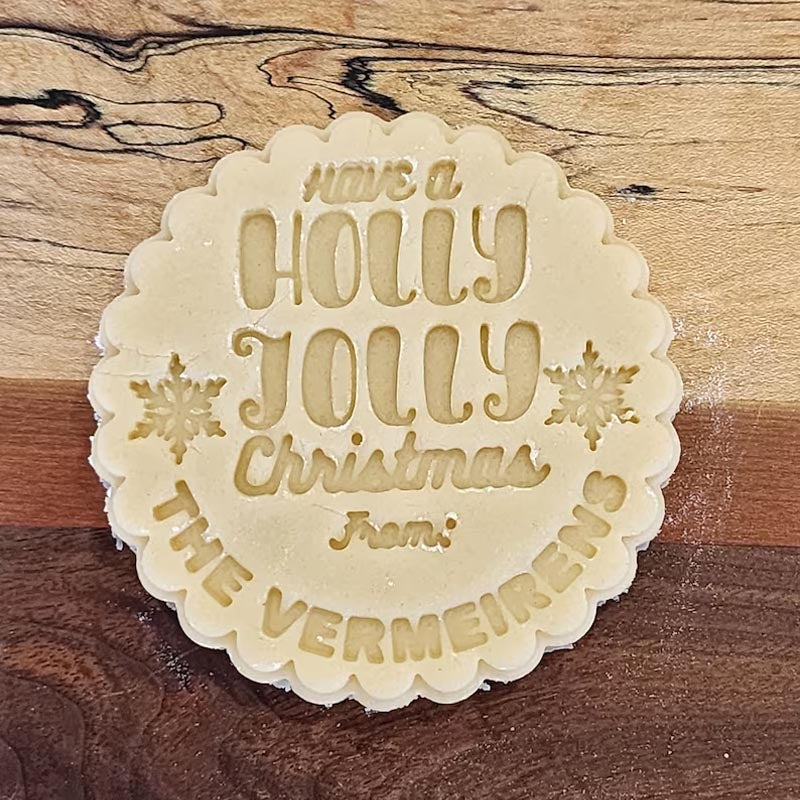 Personalized 3D Print Christmas cookie cutter Holiday stamp