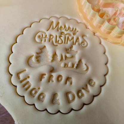 Personalized 3D Print Christmas cookie cutter Holiday stamp