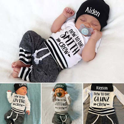 Personalized New to the Crew Outfit 3PCS Set