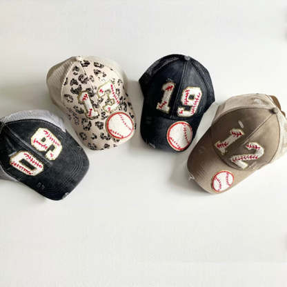 Personalized Ponytail Baseball Cap Sport Mom's with Players Number