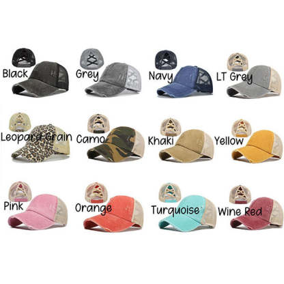 Personalized Ponytail Baseball Cap Sport Mom's with Players Number