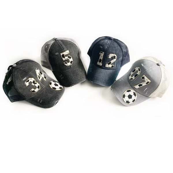 Personalized Ponytail Baseball Cap Sport Mom's with Players Number