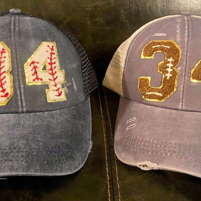 Personalized Ponytail Baseball Cap Sport Mom's with Players Number