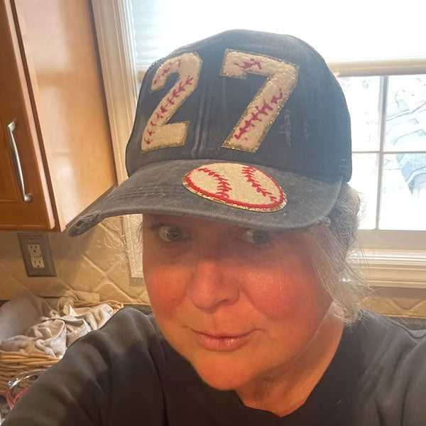 Personalized Ponytail Baseball Cap Sport Mom's with Players Number