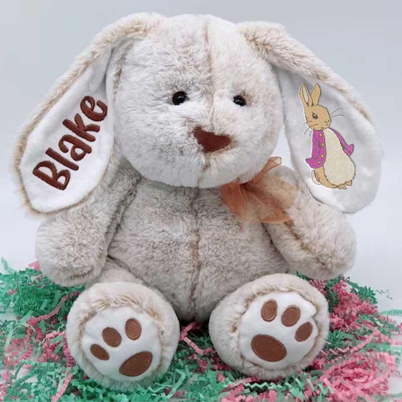Personalized  Easter Embroidery Peter Bunny Toy